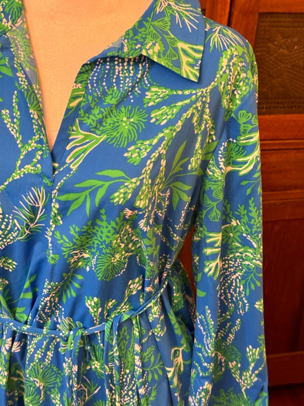 Lilly Pulitzer UPF 50+ Dress in “Briny Blue a Bit Salty” Print Sz L NWOT - Picture 4 of 13